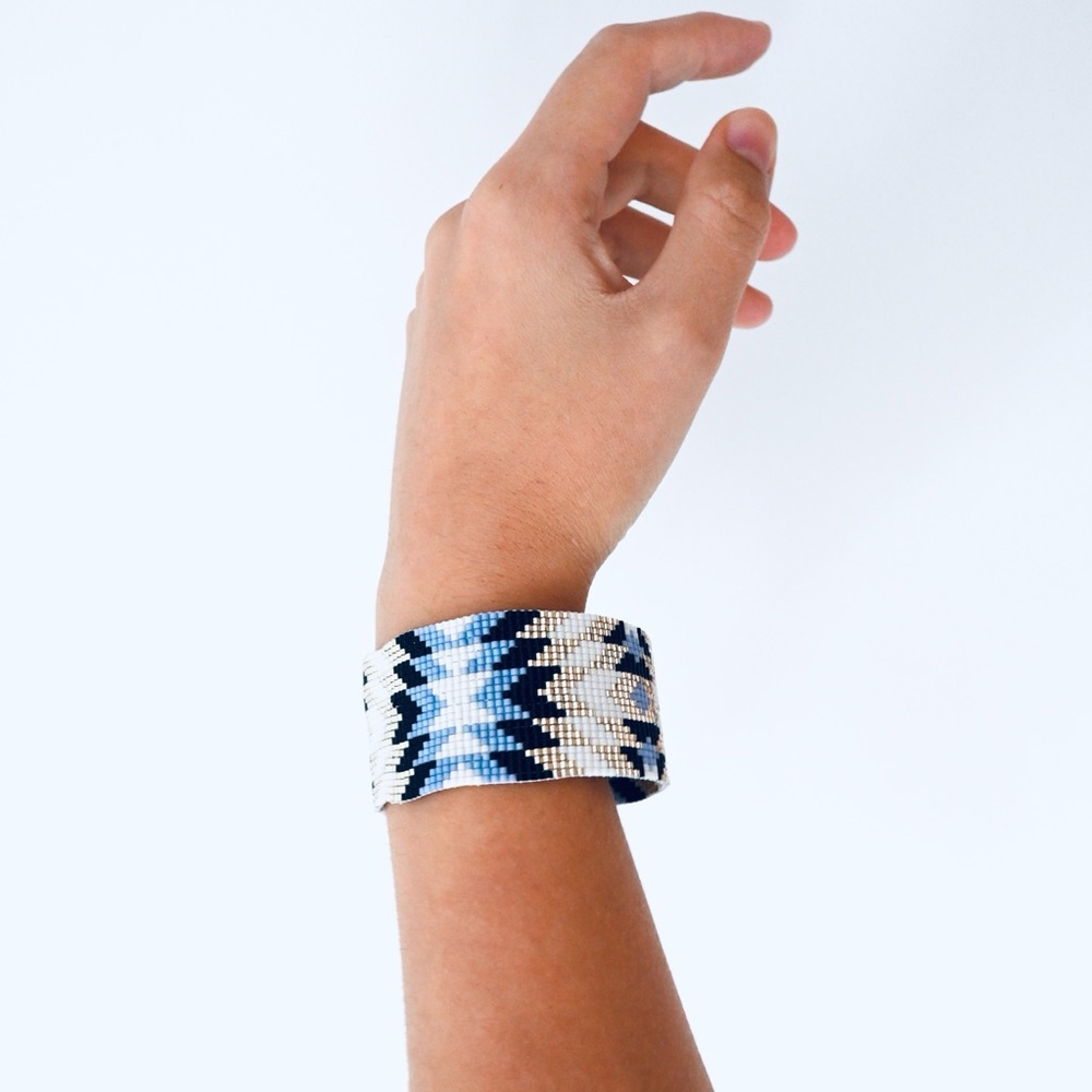 Geometric Pattern Miyuki Delica Beaded Bracelet